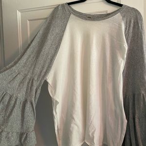 Free people baseball tee with flowy arms.